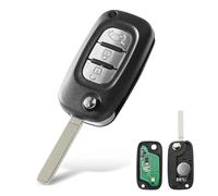 Heart Horse 3 botón Plegable Llave de Coche Remoto, Funda Llave Remoto para Re-Nault, Remoto Carcasa Llave para Clio 3 Kangoo Master Modus Twingo con 433MHz PCF7961A Chip