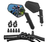 Heart Horse Anti-Glare Espejos Retrovisores Moto, E24 Espejos Moto Laterales con Tornillos 10mm y 8mm, 360° Rotated Espejo Retrovisore Plegable de Manillar para Motos Enduro Aventure Scooter ATV