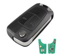 Heart Horse Carcasa Mando Llave de Coche 2 Botones Compatible con Opel Vauxhall Corsa D Meriva B Repuesto Funda de Remoto Llave de Coche con 433Mhz PCF7941 Chip, Batería y Hoja (Delphi Sistema)