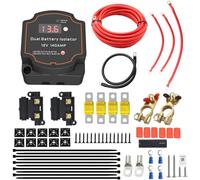 Heart Horse Kit de Relé Sensible al Voltaje,Kit de relé de carga dividida de 12V 140A con voltímetro LED Modo manual/auto kit relé segunda bateria con Cable de 6 m para camión RV barco