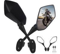 Heart Horse Motocicleta Universal Espejo retrovisor, espejo retrovisor pentagonal giratorio de diamante con tornillos para Honda CBR900 HYOSUNG GT125R/GT250R/GT650R Kawasaki Ninja250R etc.