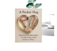 Heart Hug Pocket - 2D Heart Shaped Souvenir, Small Card Pocket Relationship Keepsake, Inspiring Hairdresser Ornament, Ideal for Men Barber Hair Stylist Graduation Birthday Holiday
