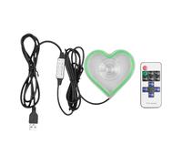 Heart Light, Heart-Shaped Ambient Neon Lamp, Soft Glow Interior Decor, USB-Powered Mood Light for Car, Home, Window, or Romantic Holiday Displays, Pink, Blue, Green, Red