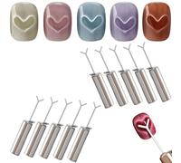 Heart Magnet for Cat Eye Gel Polish, Magnetic Nail Art Tool for Stunning Cat Eye Effect, DIY Manicure Kit with Y-Shaped Guide Sticks for Home and Salon Use (10PCS)