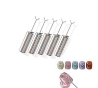 Heart Magnet for Cat Eye Gel Polish, Magnetic Nail Art Tool for Stunning Cat Eye Effect, Magnetic Gel Nail Polish Nail Art Kit with Y-Shaped Metal, DIY Manicure Kit for Home and Salon Use (Silver*5)