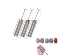 Heart Magnet for Cat Eye Gel Polish, Magnetic Nail Art Tool for Stunning Cat Eye Effect, Magnetic Gel Nail Polish Nail Art Kit with Y-Shaped Metal, DIY Manicure Kit for Home and Salon Use (Silver*3)