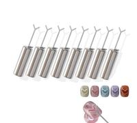 Heart Magnet for Cat Eye Gel Polish, Magnetic Nail Art Tool for Stunning Cat Eye Effect, Magnetic Gel Nail Polish Nail Art Kit with Y-Shaped Metal, DIY Manicure Kit for Home and Salon Use (Silver*8)