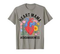 Heart Mama CHD Awareness CHD Warrior Mujeres Día de la Madre Camiseta