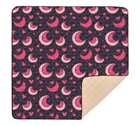 Heart Moon - Tapete grande y elegante para actividades de bebé, 1 pieza, tapete para jugar boca abajo, para bebés pequeños, 50 x 50 pulgadas