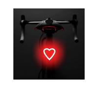 (Heart, Multicolor) 3664 Creative Bicycle Tail Light IPX2 Waterproof Small Bike LED Light Support USB Charging