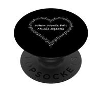 Heart Musical Symbols When Words Fail Music Speaks PopSockets PopGrip Adhesivo