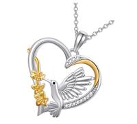 Heart Necklace Women Aesthetic Bird Clavicle Chain Lightweight for Weddings Anniversaries Valentine Day and Birthdays