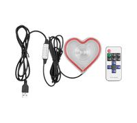 Heart Neon Sign, Hearts-Shaped LED Trim Light, USB Strip Car Interior Window Dashboard, Red Glow Lighting for Date Night, Holiday, Proposal, Trunk Setup, Entryway Décor