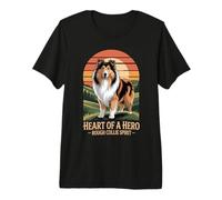 Heart of a Hero - Rough Collie Spirit Vintage Design Camiseta Premium