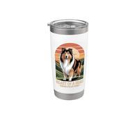 Heart of a Hero - Rough Collie Spirit Vintage Design Vaso térmico de acero inoxidable de doble pared