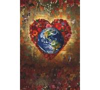 Heart of the Earth Notebook - Mexican Folk Art Inspired, Floral Planet Cover, 120-Page Lined Journal