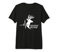 Heart of The Hunter Heartbeat Bull Elk Hunting Slogan Camiseta Premium