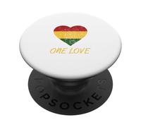 Heart One Love Reggae PopSockets PopGrip Adhesivo