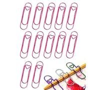 Heart Pen Clip for Notebook, 12 Pcs Heart Shaped Metal Pen Clip, 2.8 Inch Pen Holder Clips for Notebook Papers Journal Book Jumbo Office Supplies(Pink,60PCS)