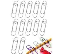 Heart Pen Clip for Notebook, 12 Pcs Heart Shaped Metal Pen Clip, 2.8 Inch Pen Holder Clips for Notebook Papers Journal Book Jumbo Office Supplies(Silver,60PCS)