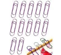 Heart Pen Clip for Notebook, 12 Pcs Heart Shaped Metal Pen Clip, 2.8 Inch Pen Holder Clips for Notebook Papers Journal Book Jumbo Office Supplies(Purple,36PCS)