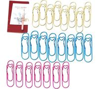Heart Pen Clip for Notebook,Multifunctional Metal Paperclip Pen Holder,2.8 Inch Reusable Portable Heart Shaped Paper Clips,for Notebook and Office Supplies (24F)