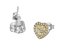 Heart Pink Gemstone Stud Earring Jewelry Engagement Wedding Earrings For Women Bridal