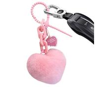 Heart Plush Keychains, Soft Heart-Shaped Bag Charm Pendant for Women and Men, Cute Key Ring Accessory, Strawberry, Blue, Light Red for Teens, Friends, Coworkers, Students, Family