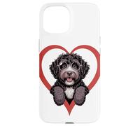 Heart Portuguese Water Dog Glasses Portie Carcasa para iPhone 15