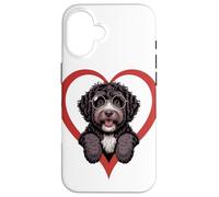 Heart Portuguese Water Dog Glasses Portie Carcasa para iPhone 16