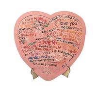 Heart Puzzle - Wood, Wooden Puzzle, Valentine's Day Craft | Colorido diseño de 100 idiomas, Jigsaw Decorative Jigsaw, Crafts Supplies for Table, Window, Porch, Party, Festival, Noche, Offices, Home