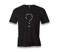 Heart Question Mark Men's Black TTshirts Camisetas y Tops(Large)