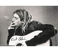 Heart Rock Licensed Bandera Kurt Cobain - B. & W Guitar, Tela, Multicolor, 110 x 75 x 0,1 cm