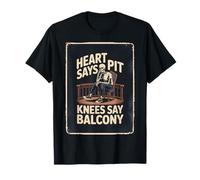 Heart Says Pit, Knees Say Balcony Funny Skeleton Design Camiseta