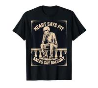 Heart Says Pit Knees Say Balcony Funny Skeleton Pun Camiseta