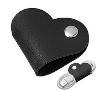 Heart Shape Cable Organizer - Portable PU Leather Heart Shape Cable Organizer, Charging Cables Holder Organizers, Reusable Cables Clips Wire Ties In Multiple Colors Great Gift For Family Friends