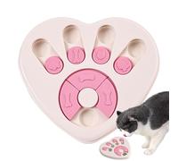Heart Shape Dog Bowl, Anti Choking Puzzle Feeders, Interactive Slow Feeding Dog and Cat Bowls, Puzzle Pets Feeder Bowl 10.55x9.45x1.26" for Dogs and Cats (White, Pink)