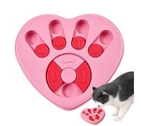 Heart Shape Dog Bowl, Anti Choking Puzzle Feeders, Interactive Slow Feeding Dog and Cat Bowls, Puzzle Pets Feeder Bowl 10.55x9.45x1.26" for Dogs and Cats (White, Pink)