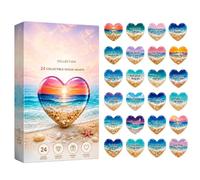 Heart Shaped Beach Glass - 24 Pieces Sea Themed Coastal Collection Decor | Beach Glass Hug | Romantic Valentines Day Ornament For Women Men Adults Friends Family Holiday Birthday Accessories