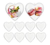 Heart Shaped Box - Valentine Storage Decoration, 10 Pieces Transparent Candy Case, Multi-Purpose Storage, Decorative Box for Indoor, Outdoor, Home, Garden, Wedding, 2.36 inches