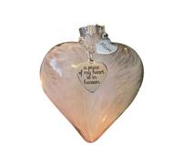 Heart-Shaped Feather Memorial Pendant for Family, Friends & Wives - Thoughtful Tribute Jewelry (MUM-X)