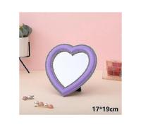 Heart-shaped glass mirror beauty makeup tools can be rotated to stand T