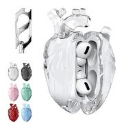 Heart-Shaped Protective Case for AirPods 3/4/pro, Heart-Shaped Liquid Silicone Protective Case - Drop-Proof Cover, with Keychain, Fantasy Design for Airpod 3/4/pro with Full Protection (White,3)