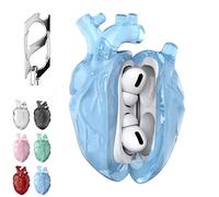 Heart-Shaped Protective Case for AirPods 3/4/pro, Heart-Shaped Liquid Silicone Protective Case - Drop-Proof Cover, with Keychain, Fantasy Design for Airpod 3/4/pro with Full Protection (Blue,Pro)