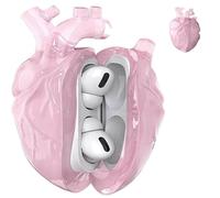 Heart-Shaped Protective Case for AirPods 4, Silicone Clear Cover, 3D Liquid Silica Gel Earphone Cases, Fantasy Design for Airpod 4 Case with Full Protection Against Drops (Pink)