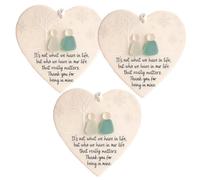 Heart-Shaped Sea Glass Friendship Decor, Heart-Shaped Print Pendant Friendship Decor, Sea Glass Art for Best Friends (3 PCS)