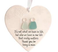 Heart-Shaped Sea Glass Friendship Decor, Timeless Friendship Heart Keepsake, Best Christmas Decor, Sea Glass Art for Your Best Friends (1pcs)