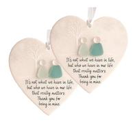 Heart-Shaped Sea Glass Friendship Decor, Timeless Friendship Heart Keepsake, Best Christmas Decor, Sea Glass Art for Your Best Friends (2pcs)