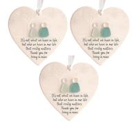 Heart-Shaped Sea Glass Friendship Decor, Timeless Friendship Heart Keepsake, Best Christmas Decor, Sea Glass Art for Your Best Friends (3pcs)