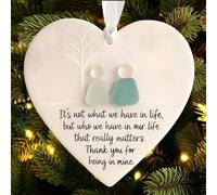 Heart-Shaped Sea Glass Friendship Decor, Timeless Friendship Heart Keepsake, Christmas Pendant for Christmas Tree Hanging Ornaments, Sea Glass Art for Best Friends (D)